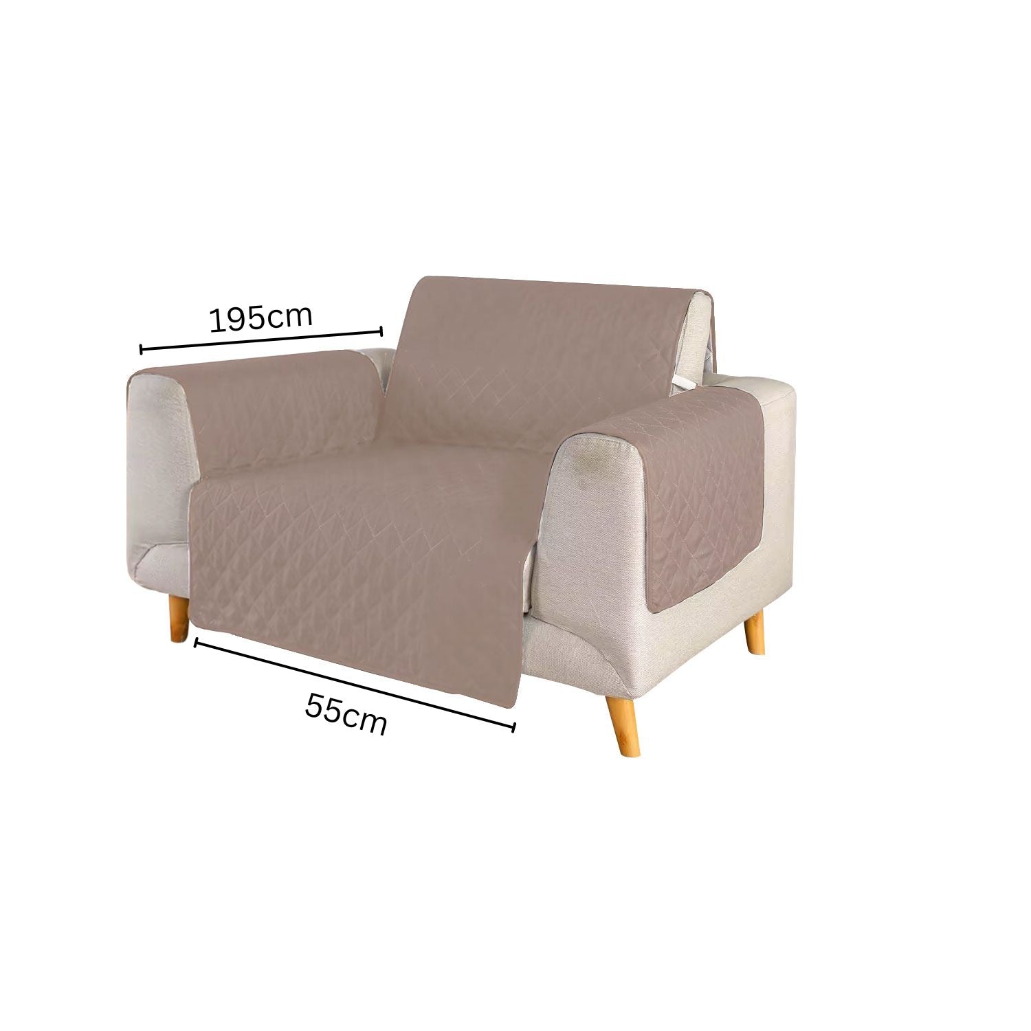 FLOOFI Pet Sofa Cover 1 Seat (Khaki) FI-PSC-100-SMT