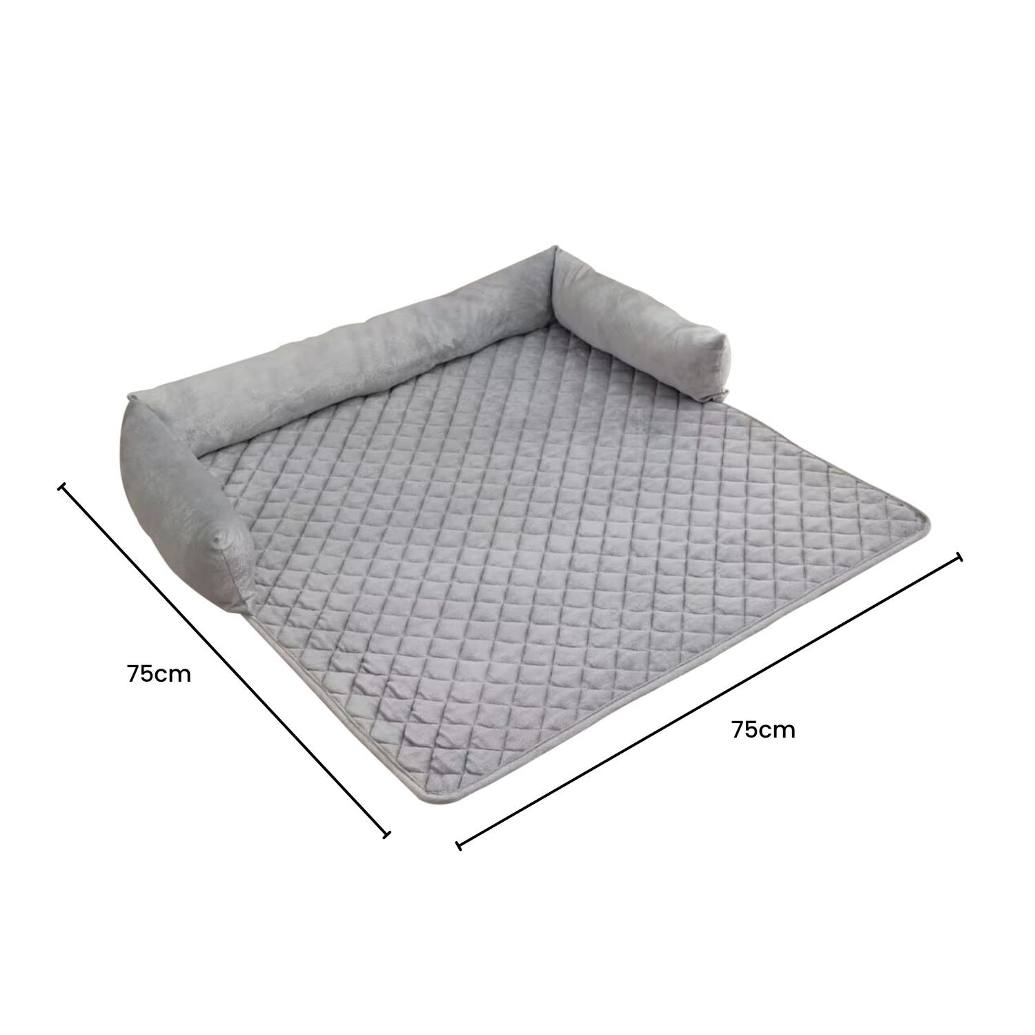 FLOOFI Pet Sofa Cover with Bolster M Size (Light Grey) FI-PSC-113-SMT