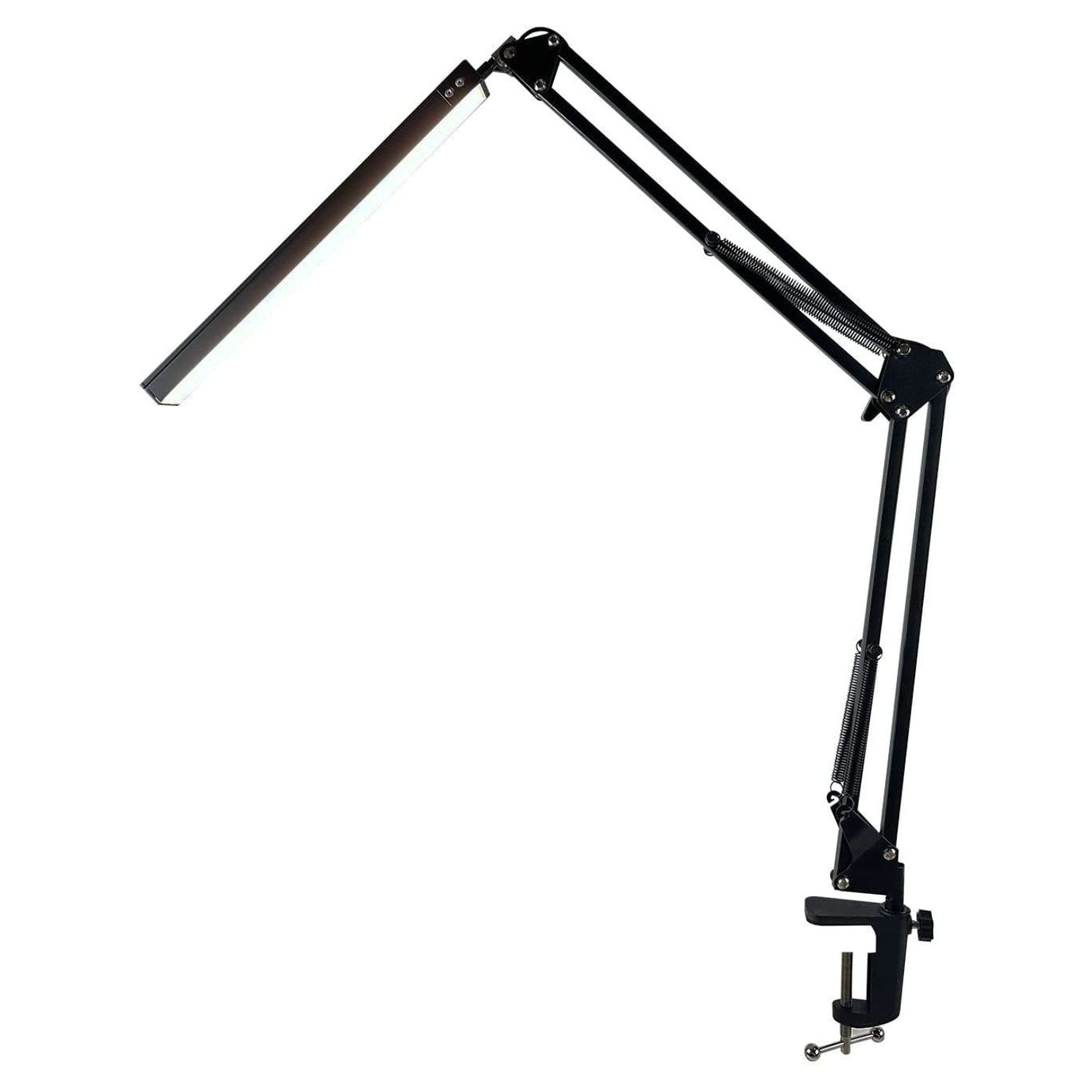 GOMINIMO LED Swing Arm Desk Lamp with Clamp (Black) GO-SDL-100-PR