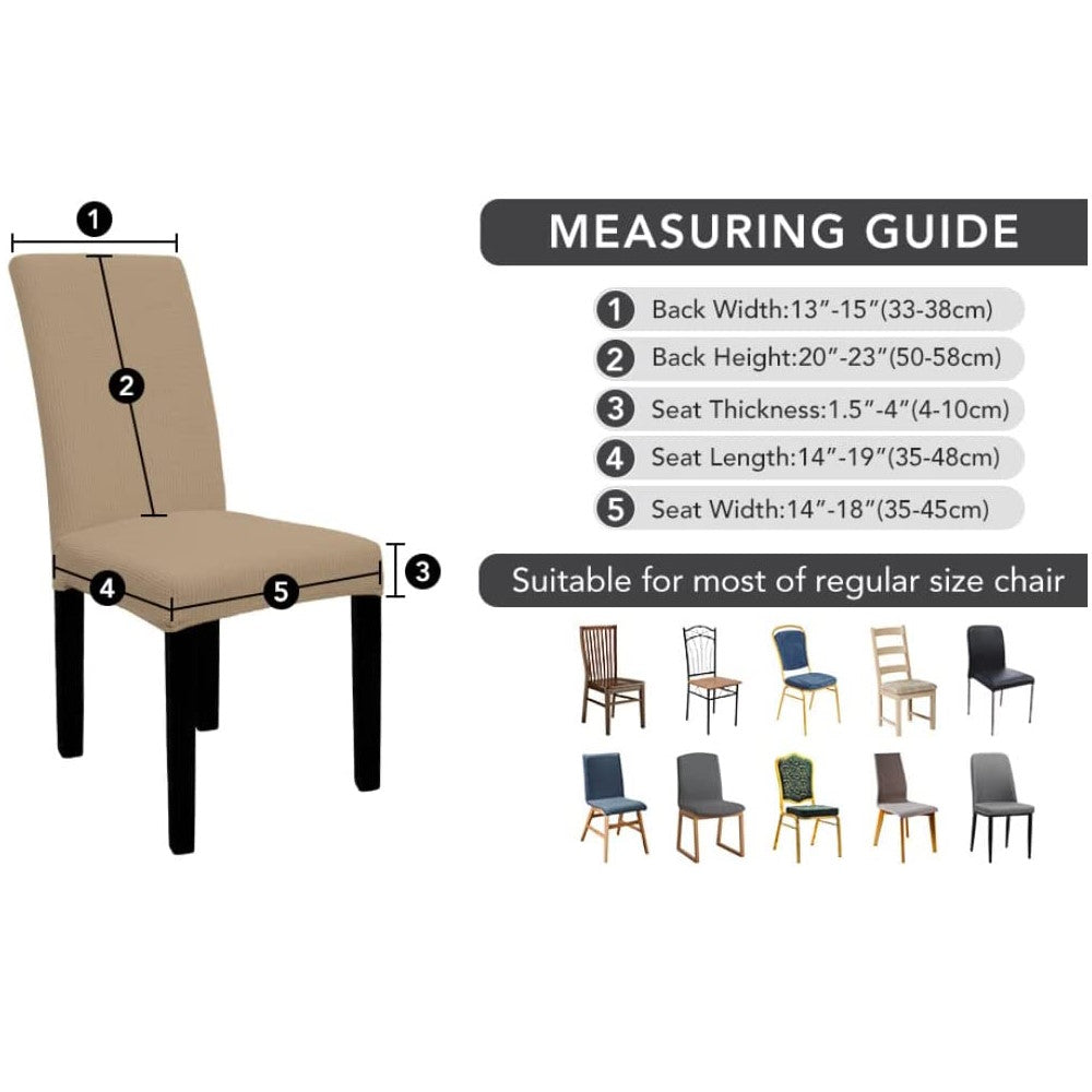 GOMINIMO 6pcs Dining Chair Slipcovers/ Protective Covers (Camel) GO-DCS-103-RDT