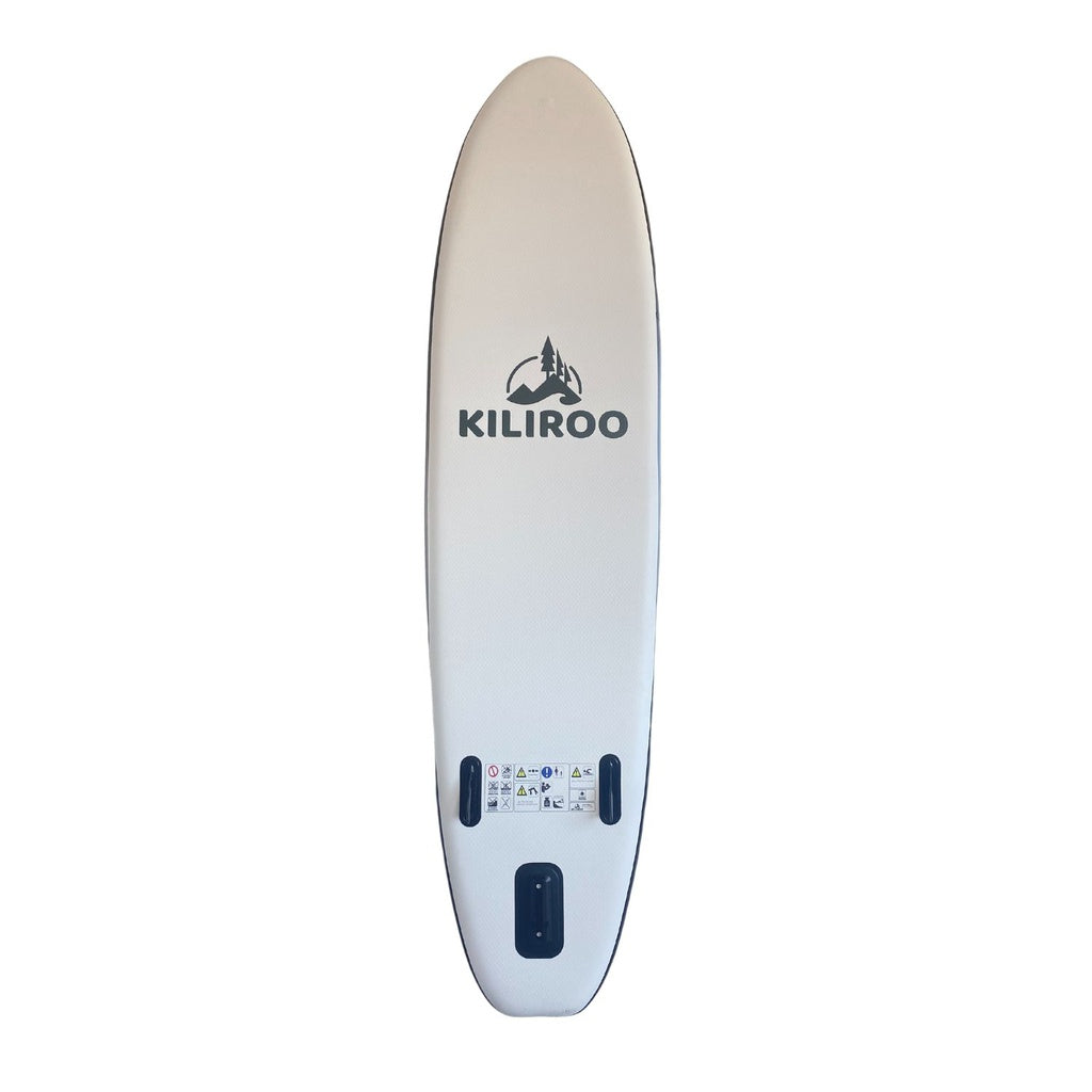 KILIROO Inflatable Stand Up Paddle Board Balanced SUP Portable Ultralight, 10.5 x 2.5 x 0.5 ft, with EVA Anti-Slip Pad Grey, Tiffany Blue & Red