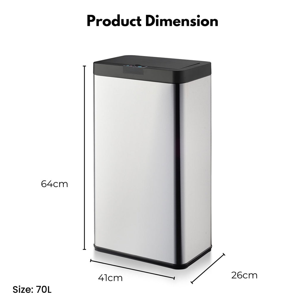 MIRAKLASS Sensor Bin 70L Wide Black Square MK-SB-107-JR