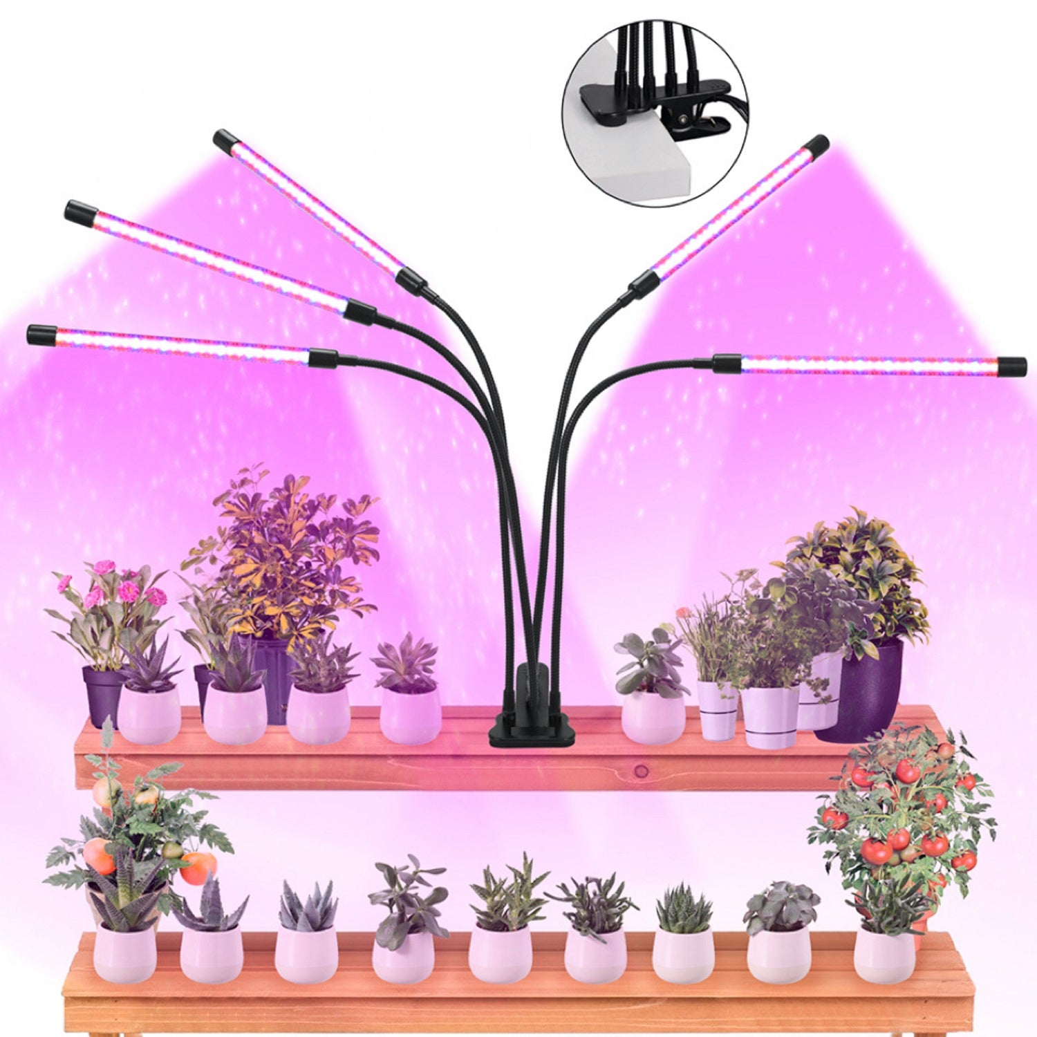 NOVEDEN Plant Grow Light 4 Head Grow Lamp NE-PGL-100-JX