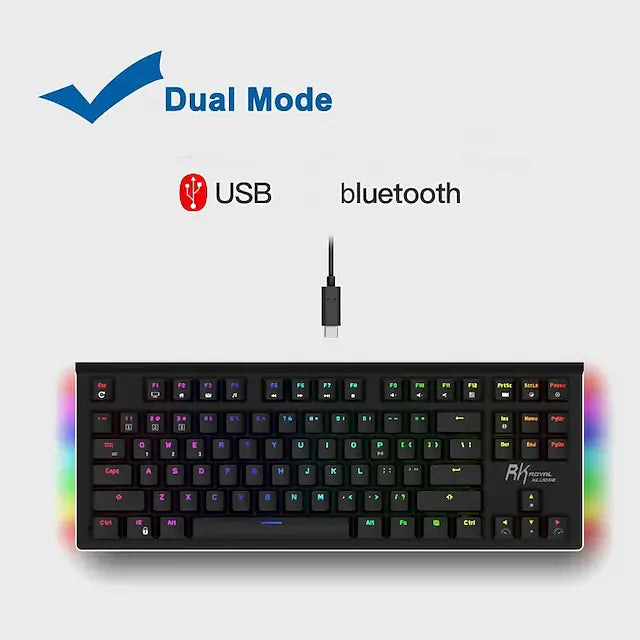 Royal Kludge RKG87 Dual Mode Mechanical Keyboard Black (Red Switch)