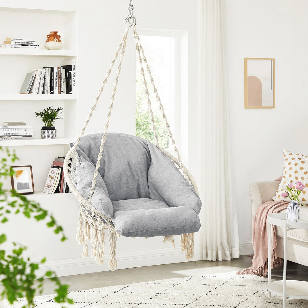 SONGMICS Hammock Hanging Chair with Cushion Gray