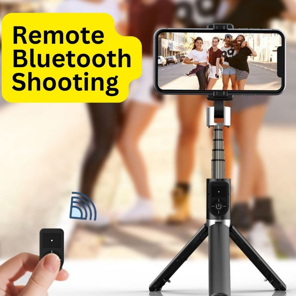 VOCTUS 3 in 1 Selfie Stick Tripod with Bluetooth Remote Control (Black) VT-SST-100-WEP