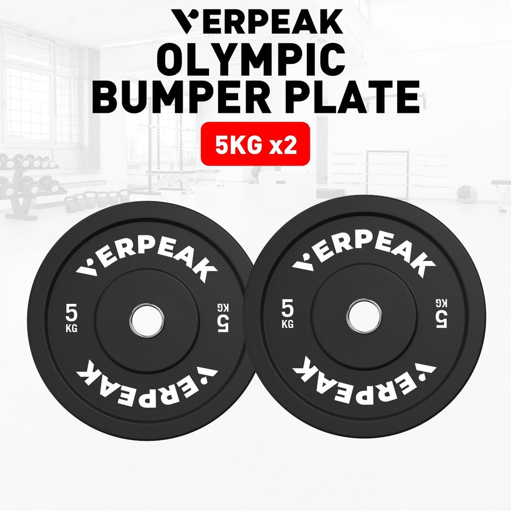 VERPEAK Black Bumper Weight Plates-Olympic (10kgx2) VP-WP-101-FP / VP-WP-101-LX