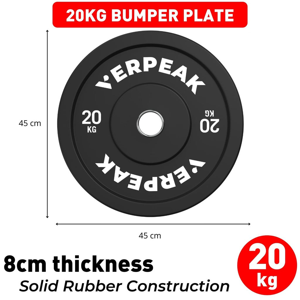 VERPEAK Black Bumper weight plates-Olympic (20kgx1) VP-WP-103-FP / VP-WP-103-LX