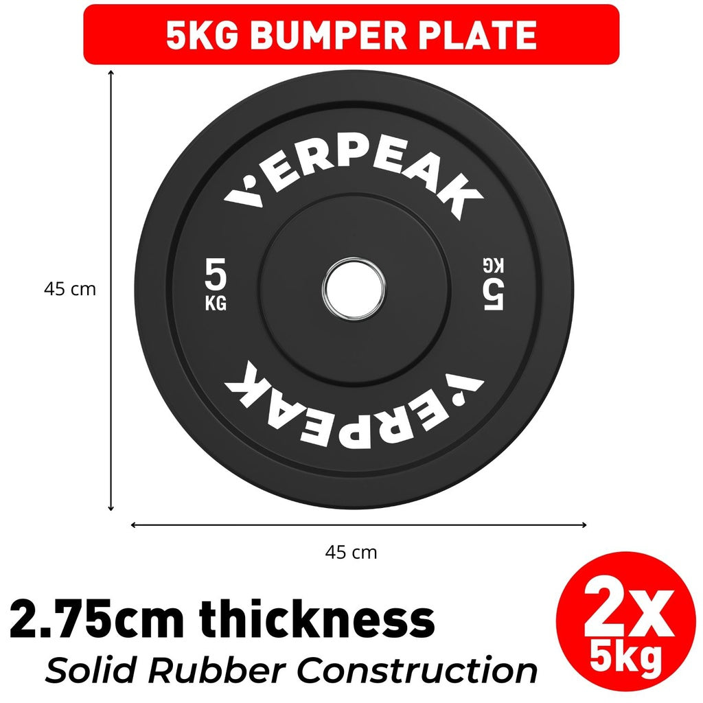 VERPEAK Black Bumper weight plates-Olympic (25kgx1) VP-WP-104-FP / VP-WP-104-LX