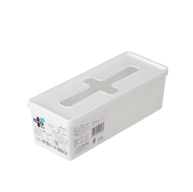 [6-PACK] INOMATA Japan Long Cross Storage Box 8.5*21.4*7.1cm White