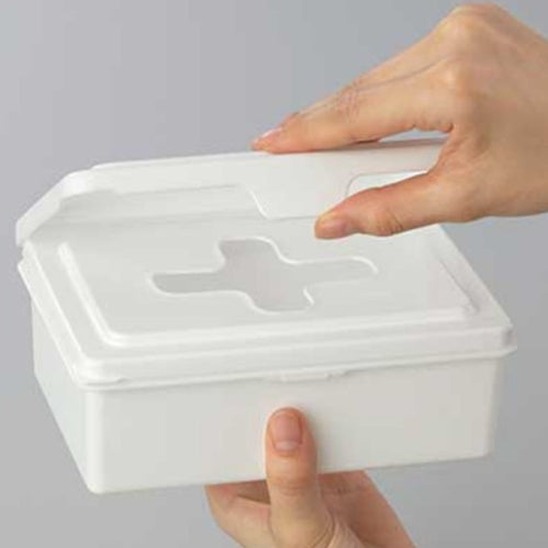 [6-PACK] INOMATA Japan Wet Wipes Storage Box White L 17*12.9*6.6cm