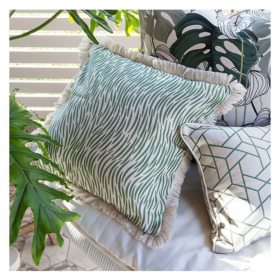 Cushion Cover-With Piping-Milan Green-35cm x 50cm