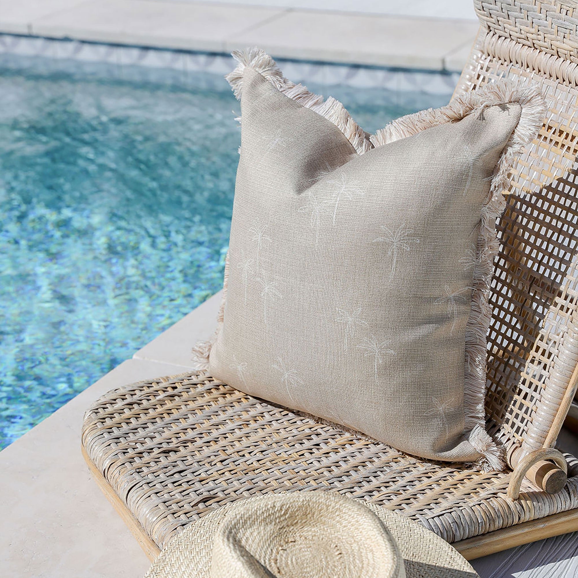 Cushion Cover-Coastal Fringe-Palm Cove Beige-60cm x 60cm