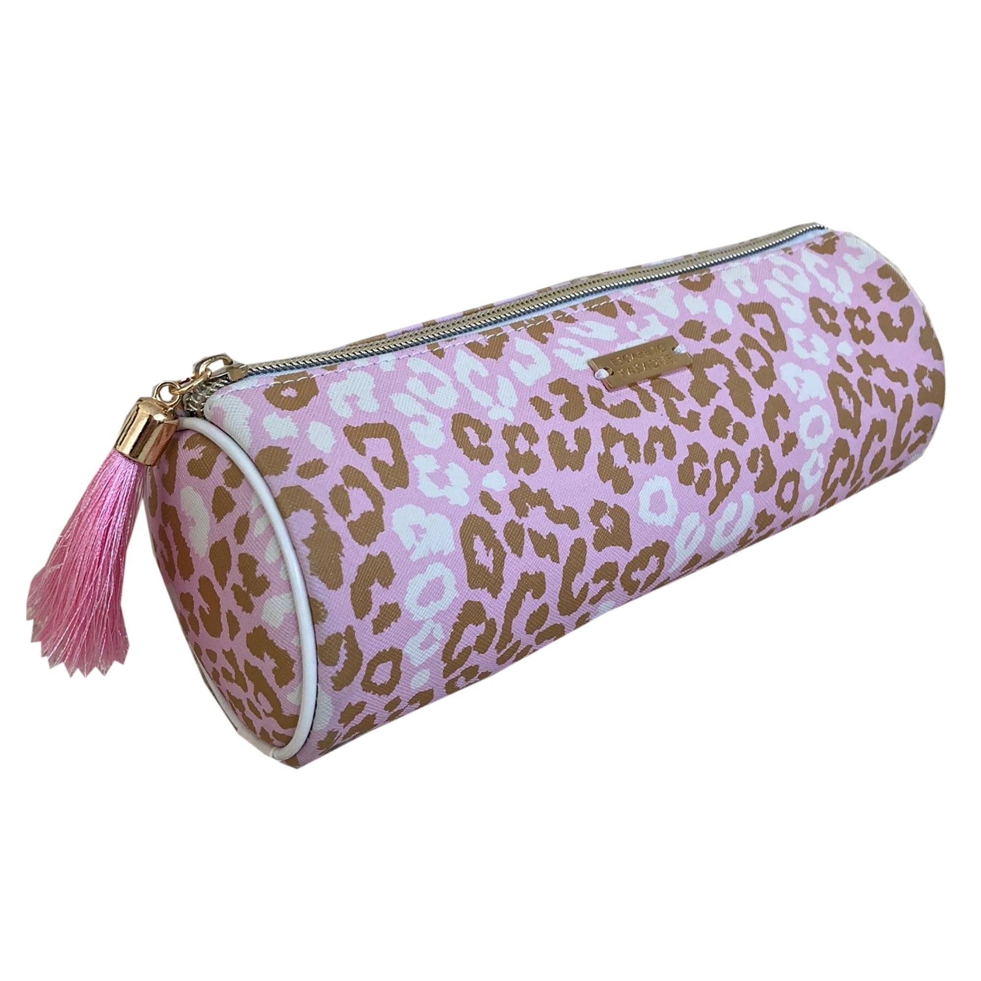 Roll Cosmetic Case-Pink Leopard