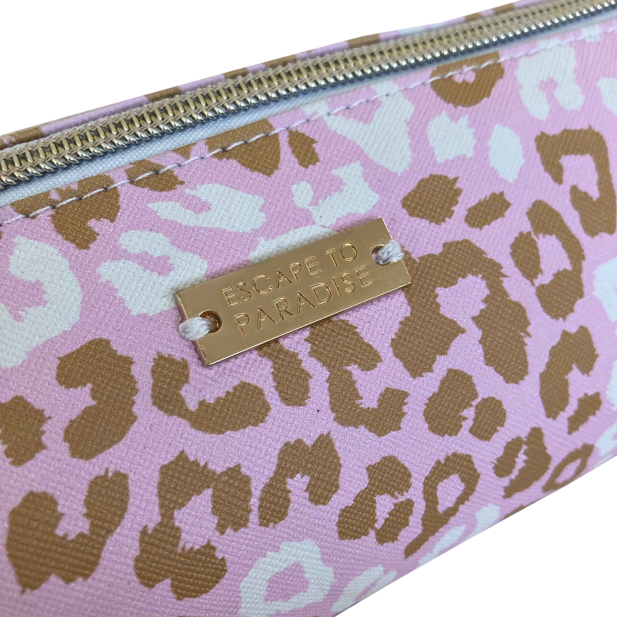 Roll Cosmetic Case-Pink Leopard