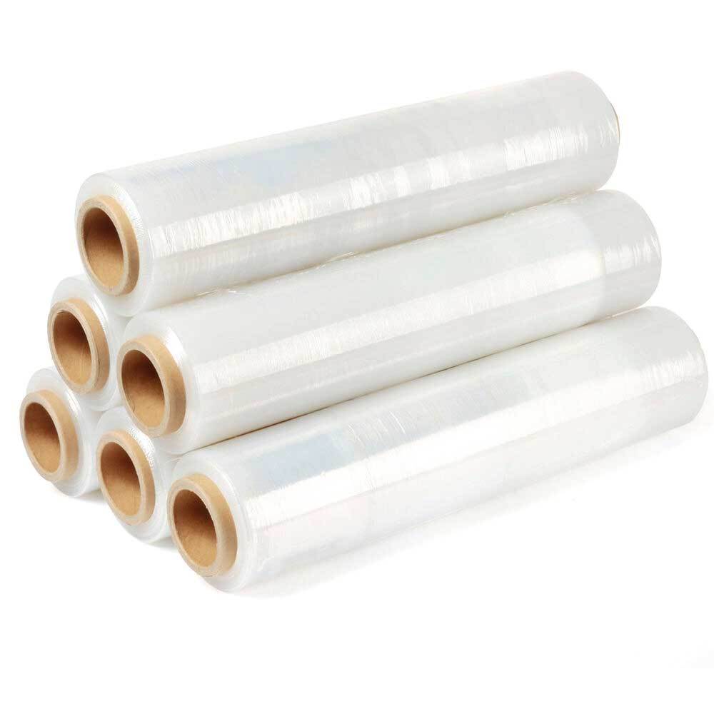 6x Clear Pallet Wrap Eco Plastic Rolls 500mmx300m - Shrink Wrapping Stretch Film