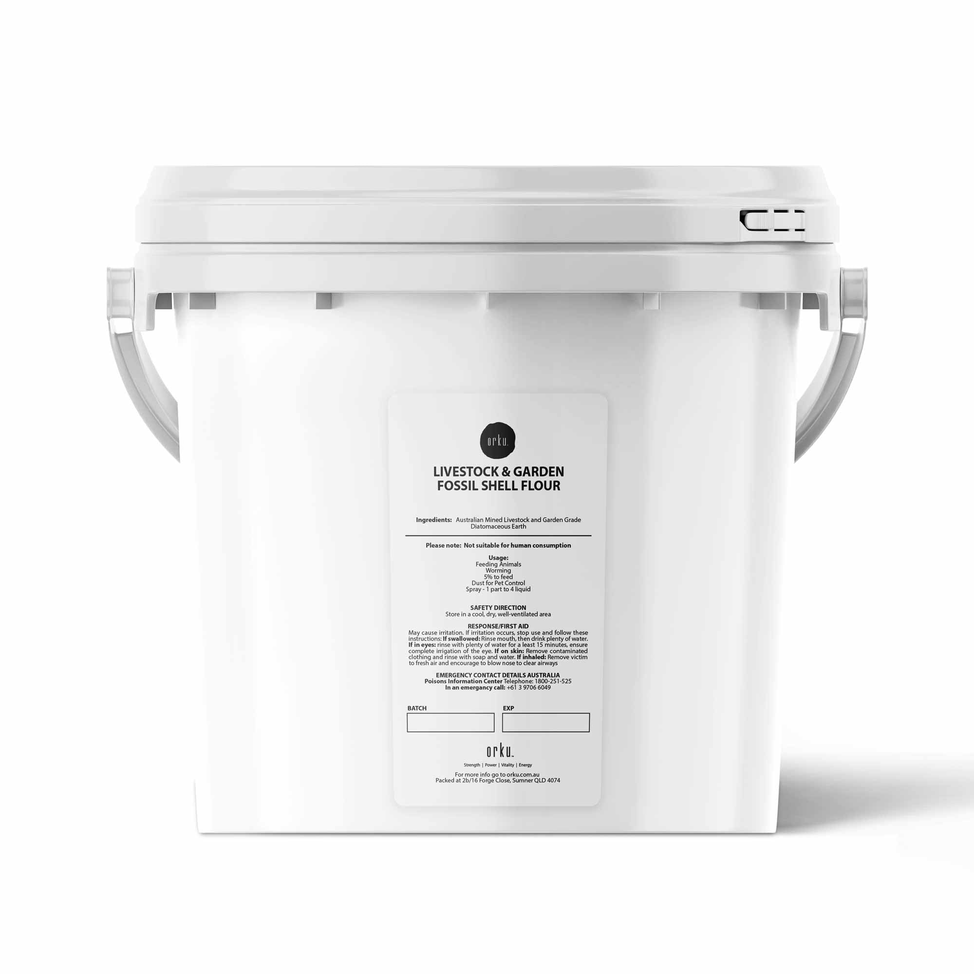 3Kg Organic Fossil Shell Flour Tub - Livestock Garden Grade Diatomaceous Earth