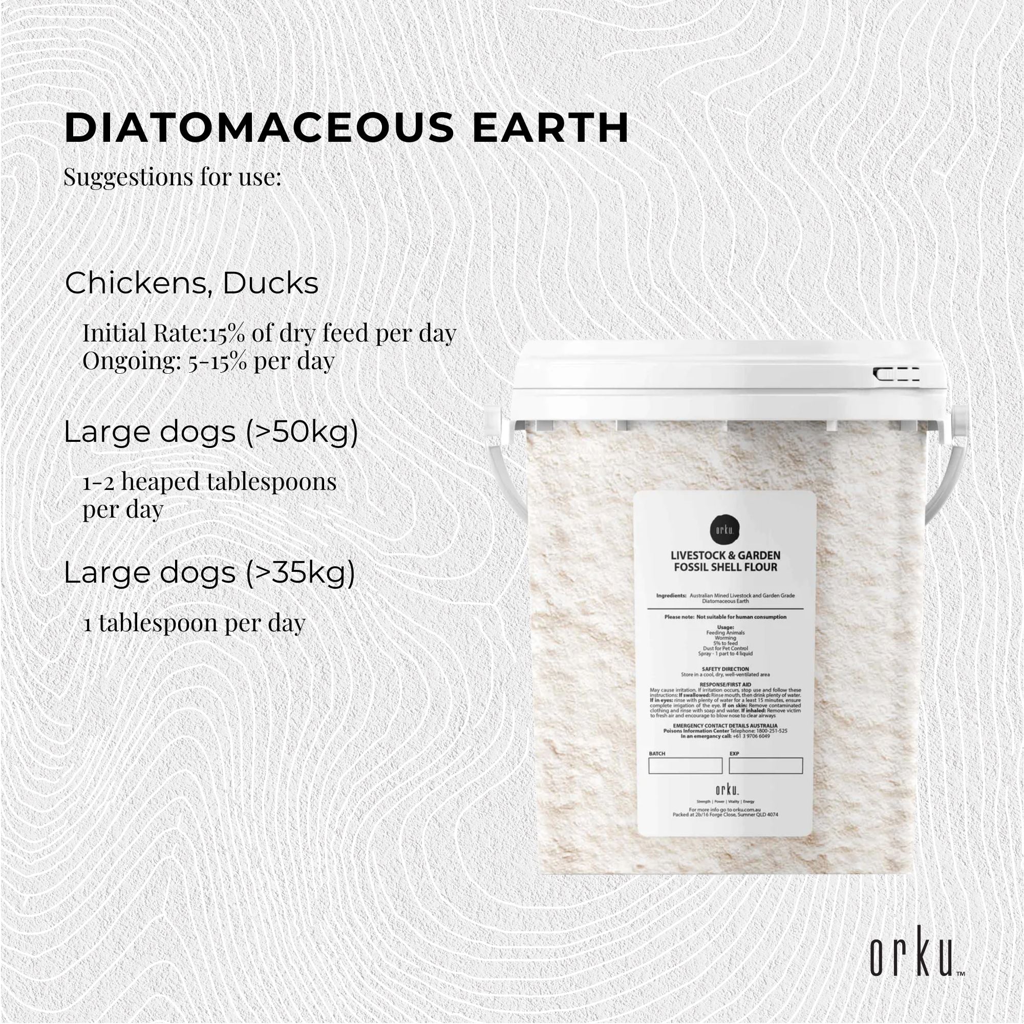 700g Organic Fossil Shell Flour Tub - Livestock Garden Grade Diatomaceous Earth