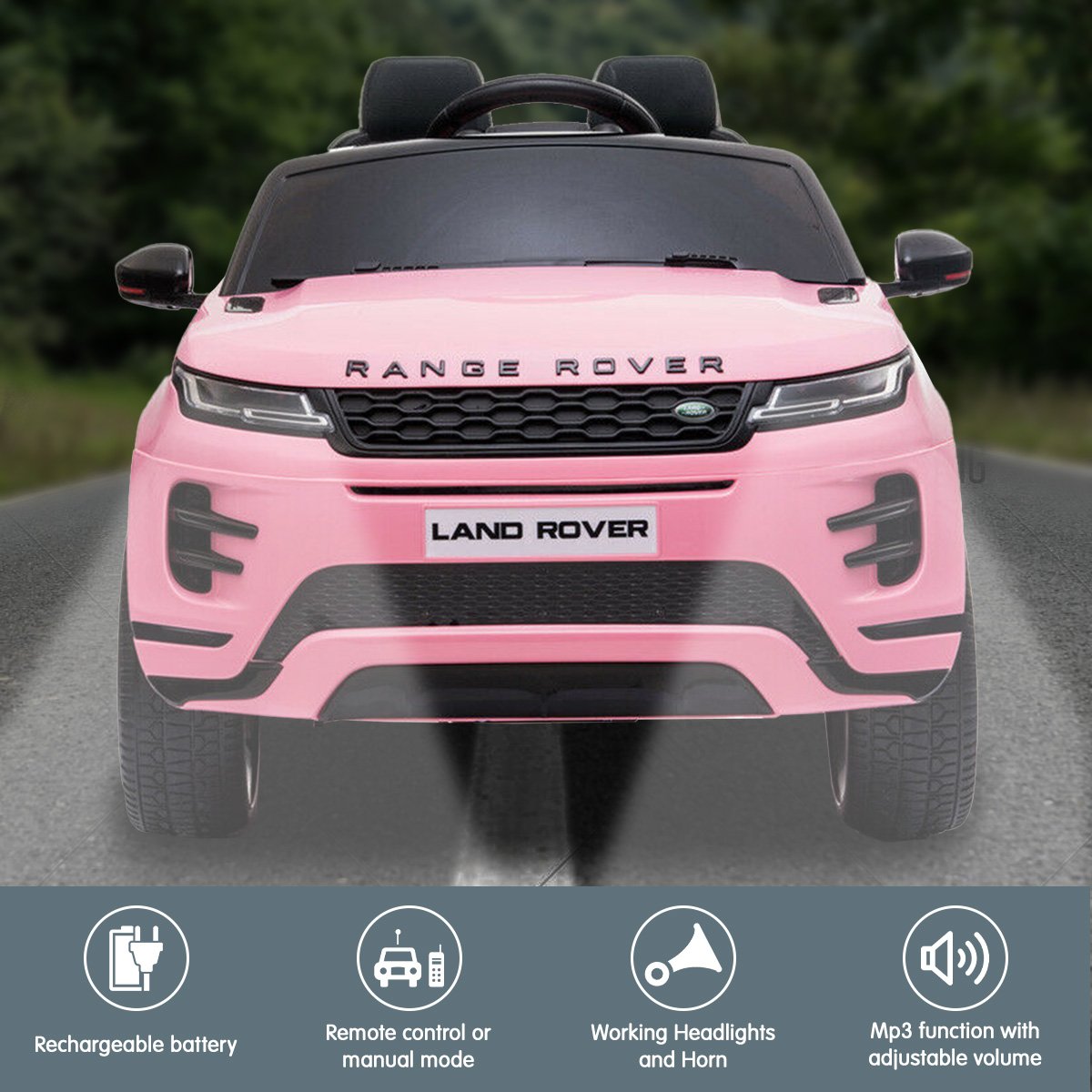 Kahuna Land Rover Licensed Kids Electric Ride On Car Remote Control - Pink