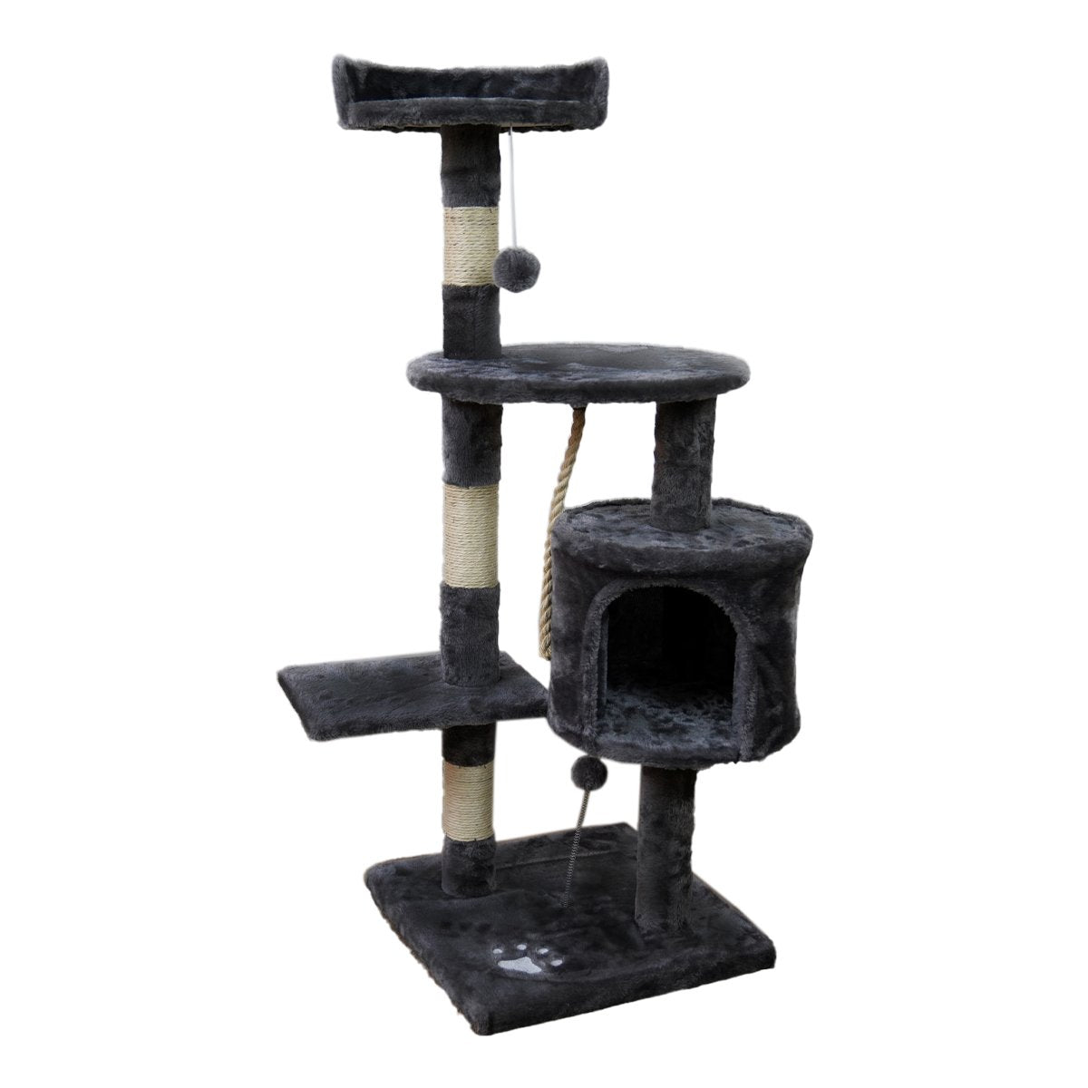 Furtastic 110cm Cat Tree Scratching Post - Dark Grey