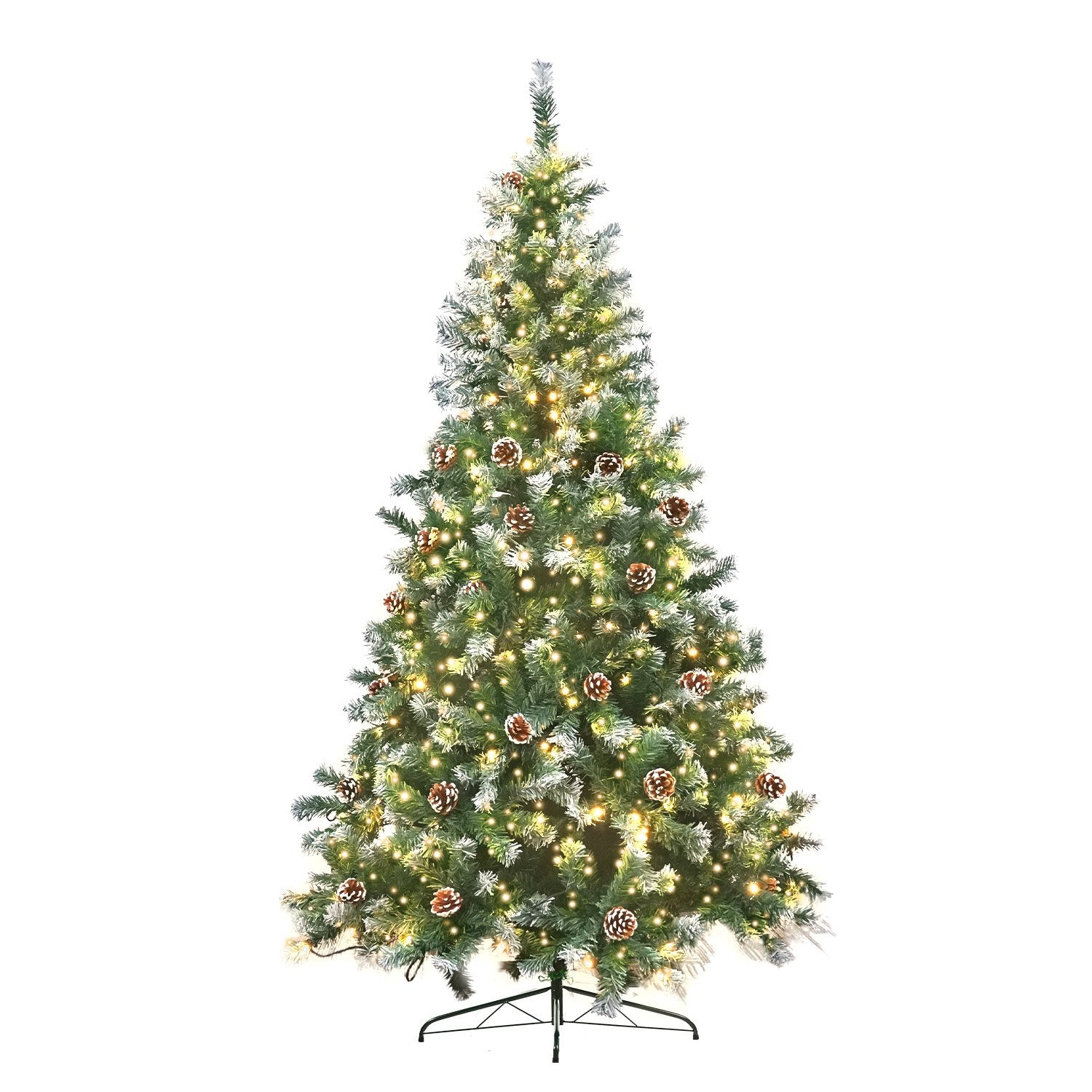 Christabelle 2m Pre Lit LED Christmas Tree Decor with Pine Cones Xmas Decorations