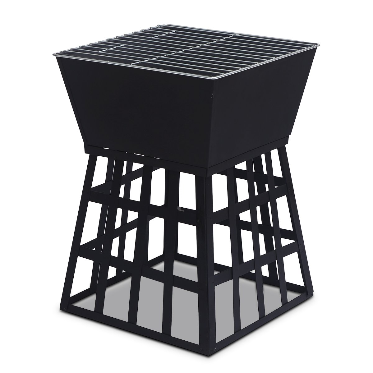 Wallaroo Outdoor Fire Pit for BBQ, Grilling, Cooking, Camping- Portable Brazier with Reversible Stand for Backyard