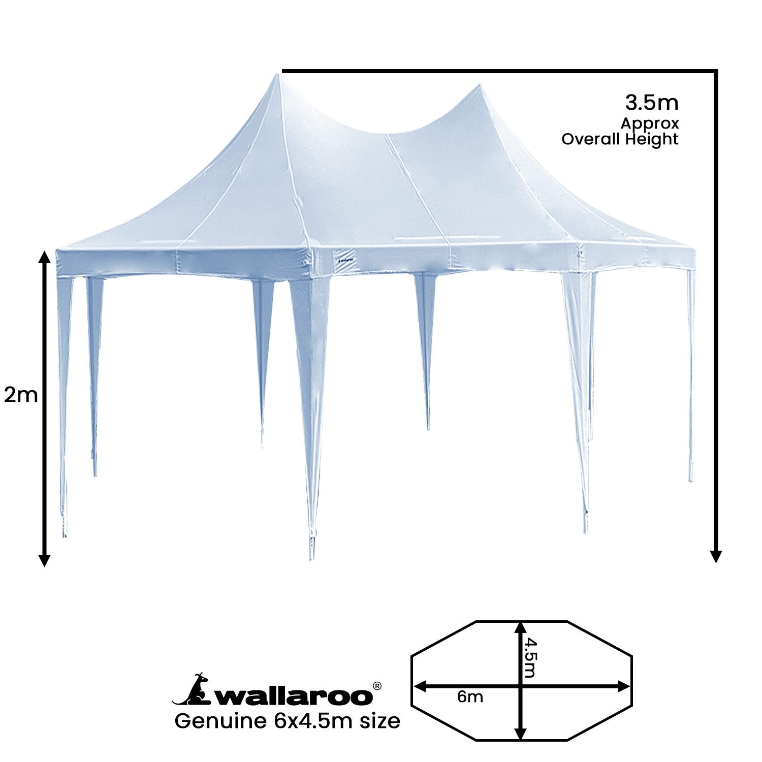 Wallaroo 6x4.5m Wedding Gazebo Marquee with Sidewalls