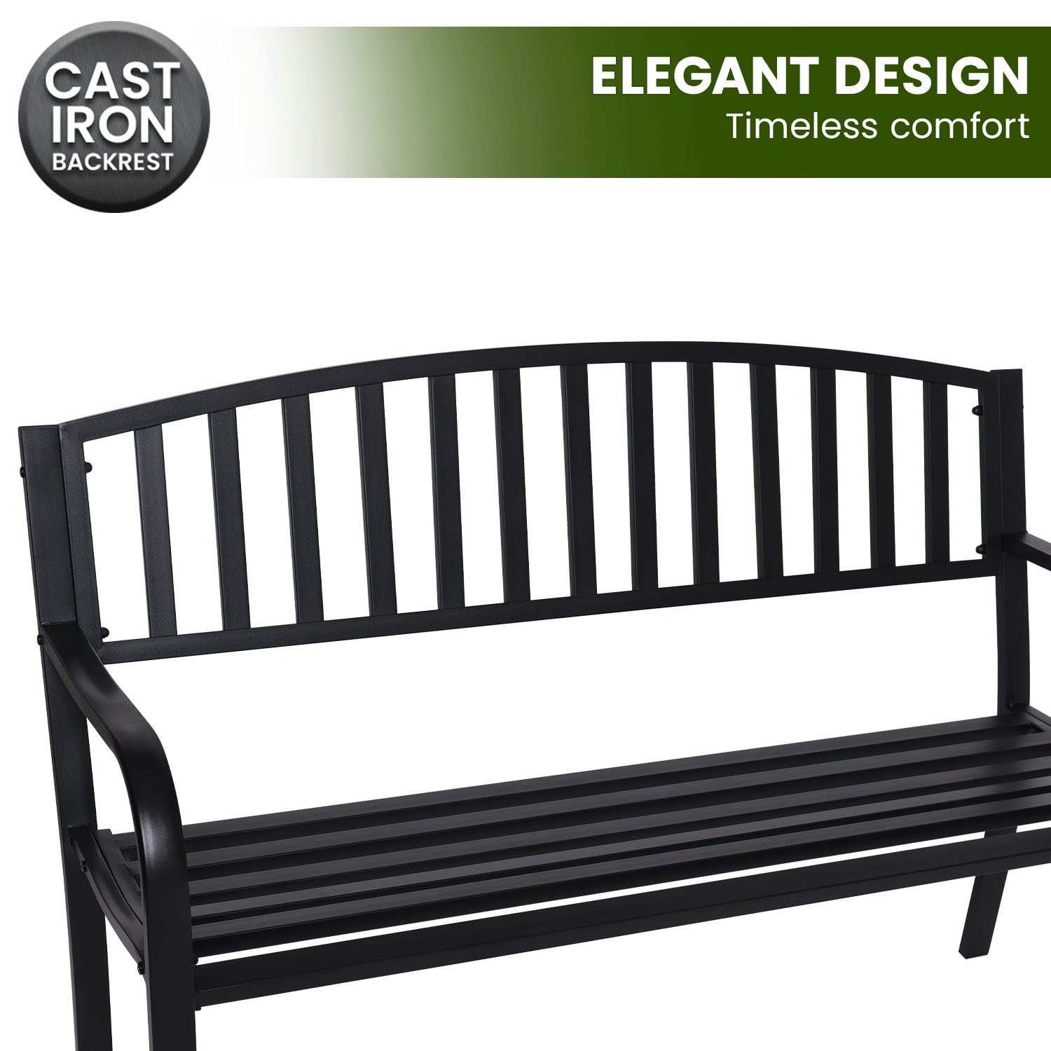 Wallaroo Steel Outdoor Garden Bench - Classic