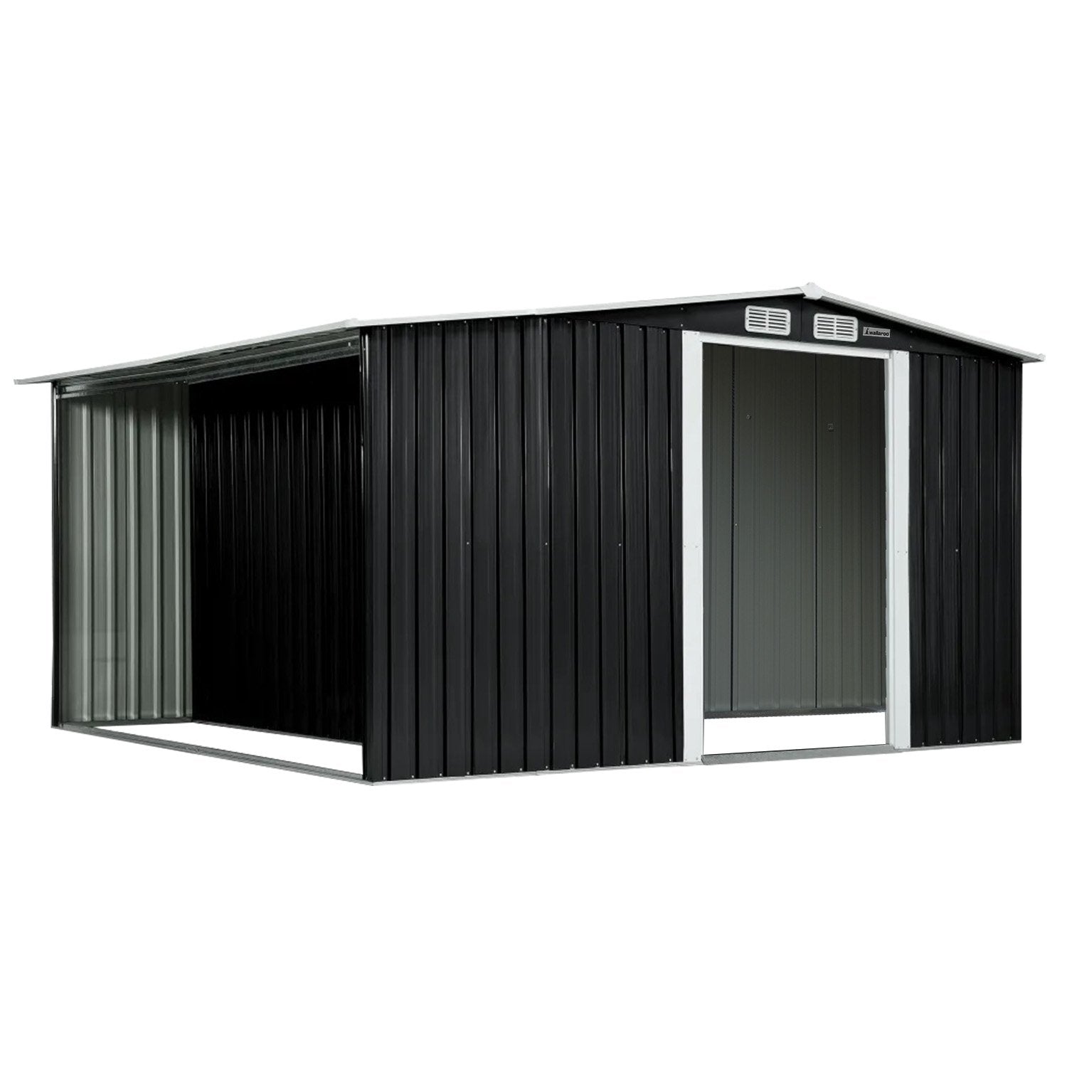 Wallaroo Garden Shed with Semi-Close Storage 6*8FT - Black