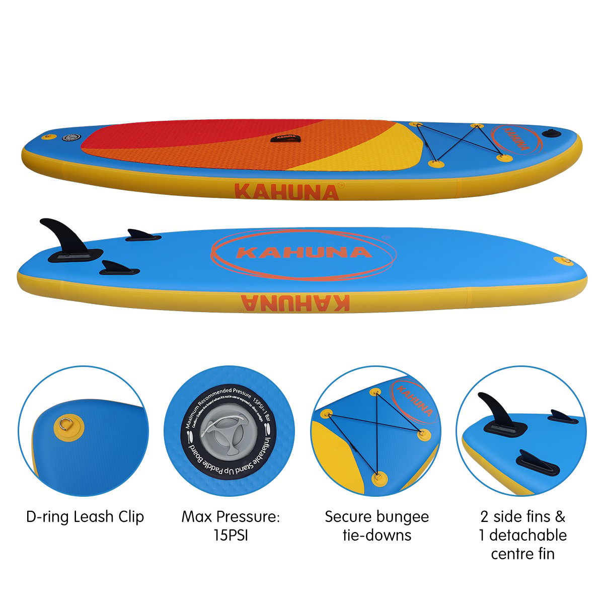 Kahuna Hana Inflatable Stand Up Paddle Board 10FT w/ iSUP Accessories