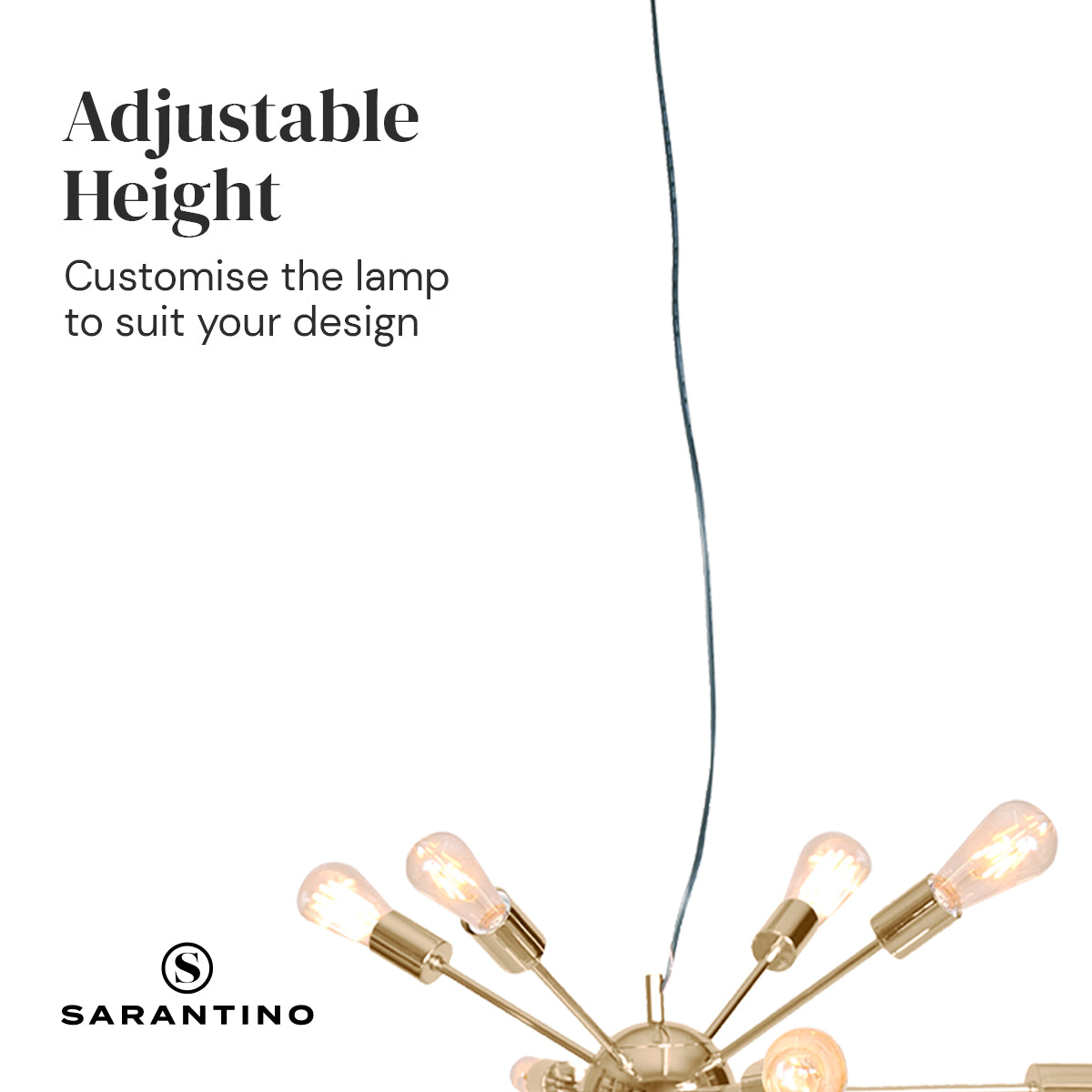 Sarantino 15-Light Sputnik Chandelier in Brass Finish