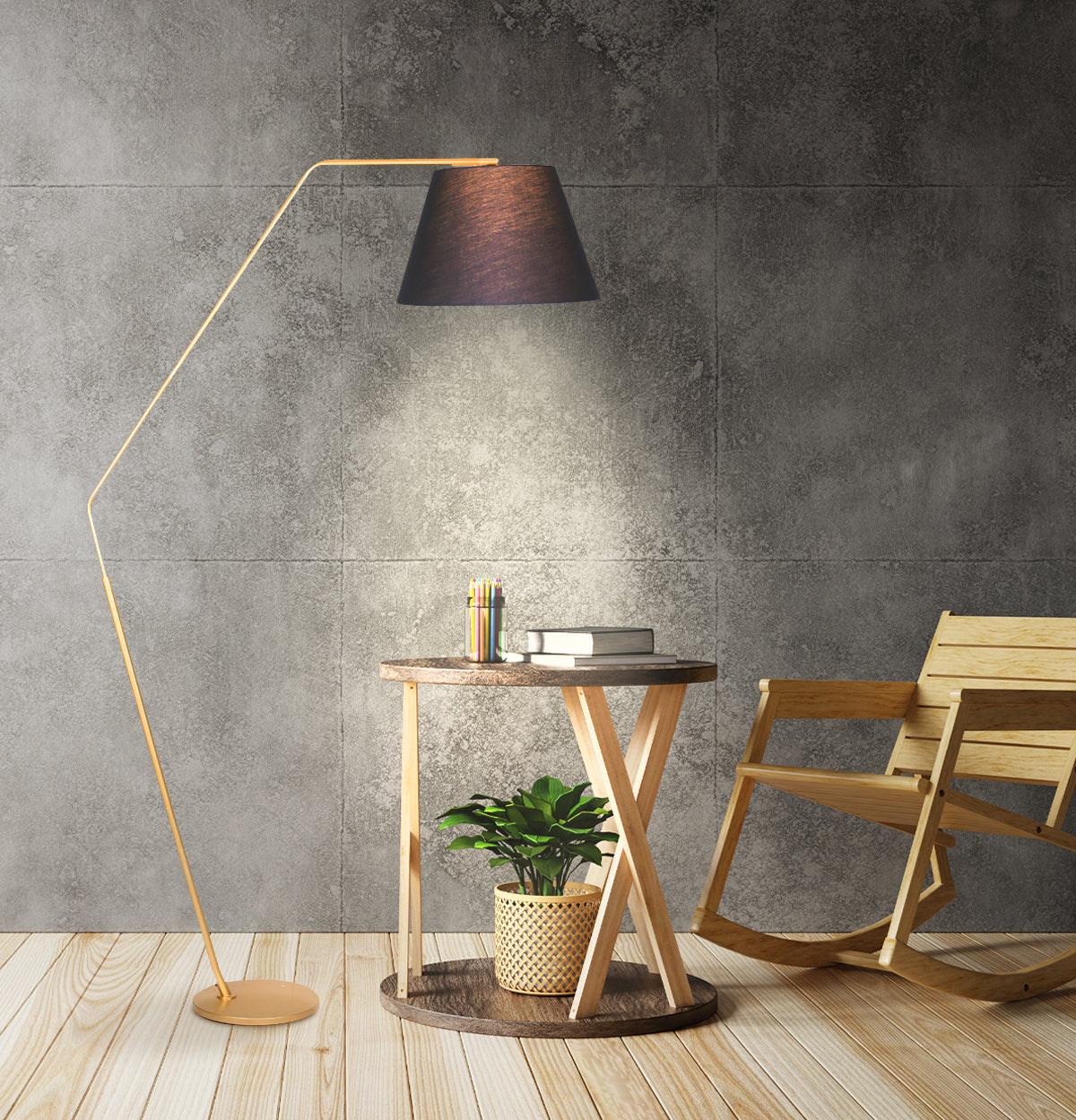 Sarantino Arc Floor Lamp with Empire Shade