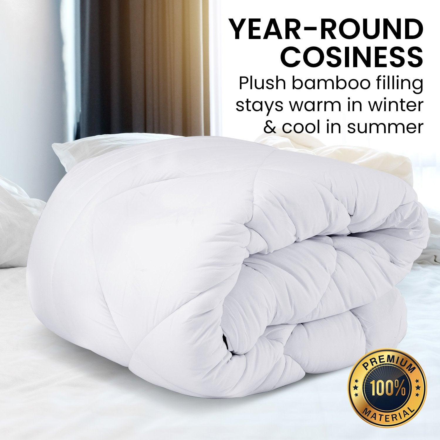 Laura Hill Microfibre Bamboo Comforter Quilt 500gsm - Queen