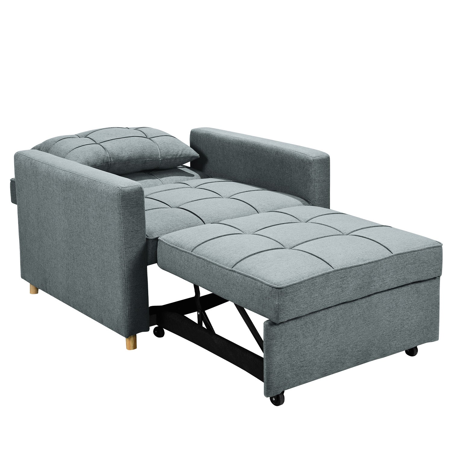 Sarantino Suri 3-in-1 Convertible Sofa Chair Bed -  Airforce Blue