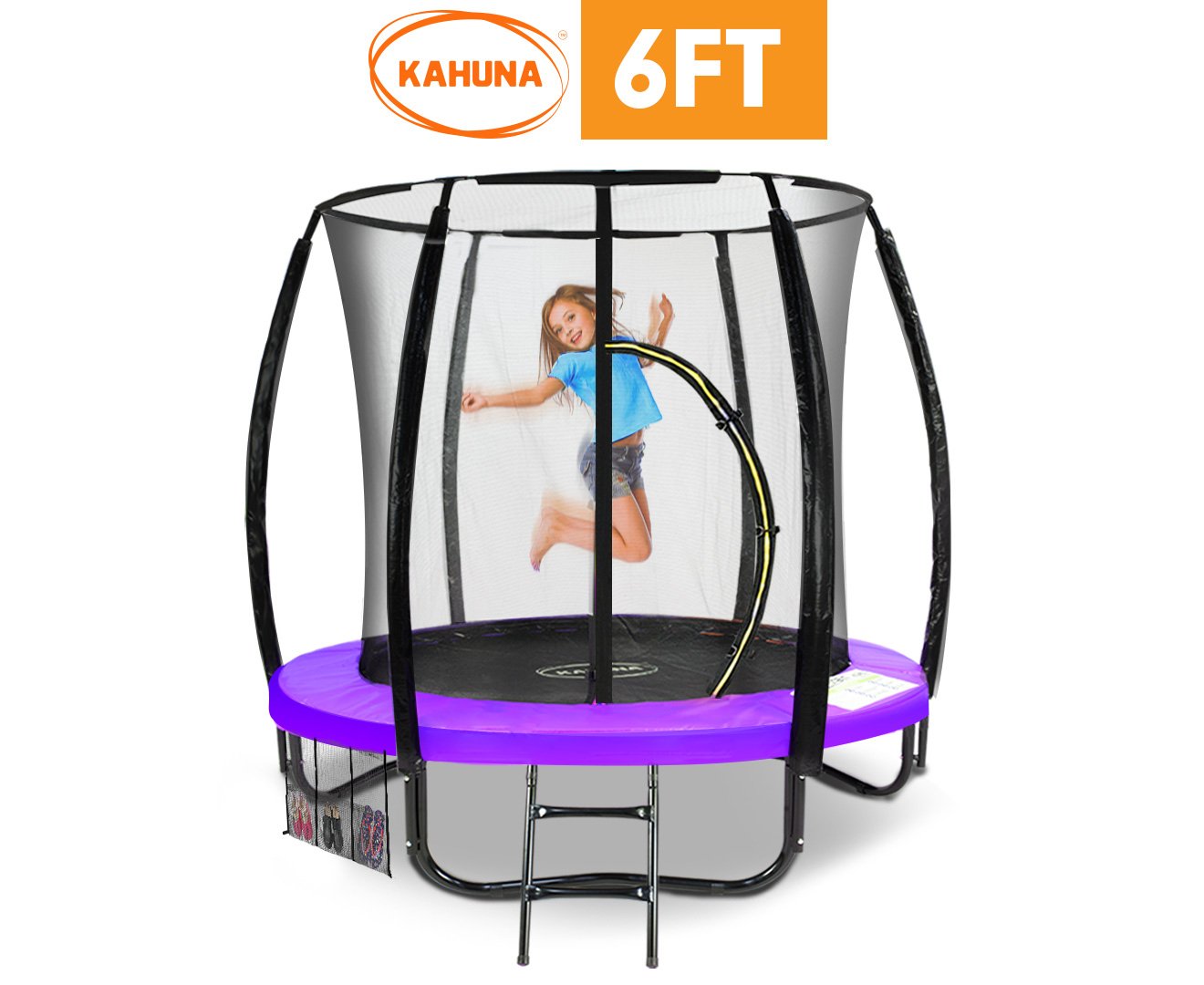 Kahuna Classic 6ft Trampoline Round Outdoor Free Safety Net Spring Pad Cover Mat Purple