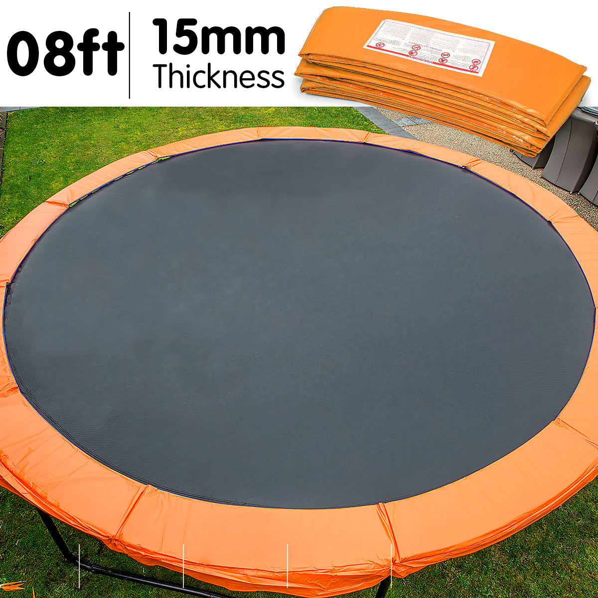 Kahuna 8ft Trampoline Replacement Pad Round - Orange