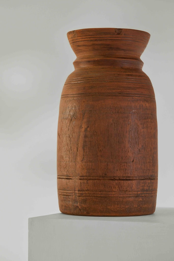 Tree Stripes Nepali Wooden Pot