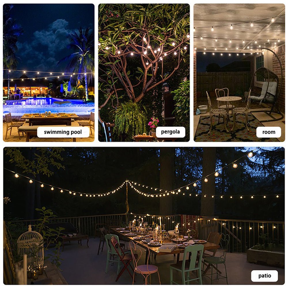 60M Festoon String Lights Kits Christmas Wedding Party Waterproof outdoor