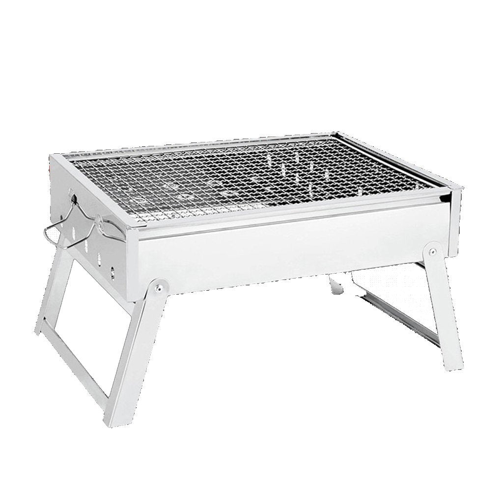 Charcoal BBQ Grill Stainless Steel Portable Outdoor Steel Rack Roaster Smoker