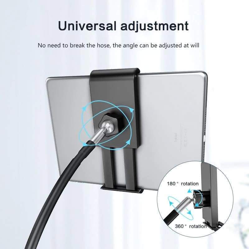 Adjustable Floor Stand Lazy Mount Holder Arm Bracket For iPad Tablet iPhone 175cm White