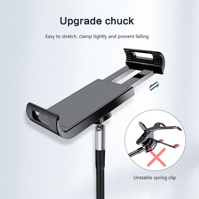 Adjustable Floor Stand Lazy Mount Holder Arm Bracket For iPad Tablet iPhone 175cm White