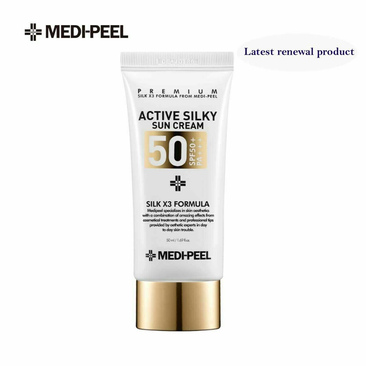 Medi-peel Premium Active Silky Sun Cream 50ml SPF50+ PA+++ Peptide Waterproof