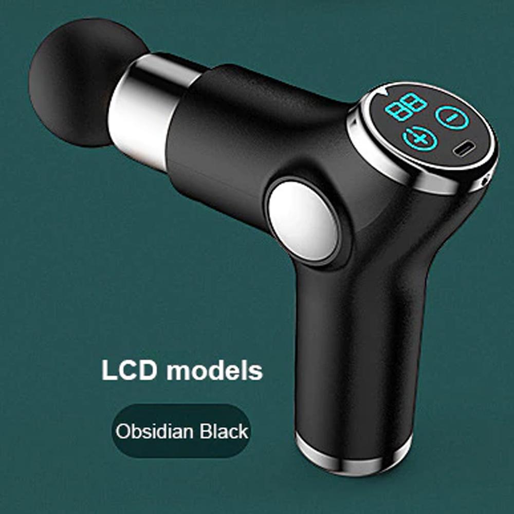 Mini Massage Gun LCD Display Percussion Massager Muscle Relaxing Therapy Deep Tissue AU Black