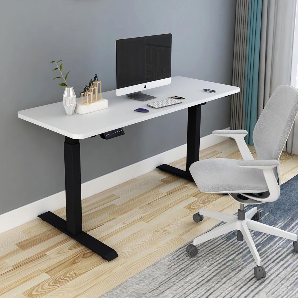 120cm Standing Desk Height Adjustable Sit Grey Stand Motorised Single Motor Frame Black