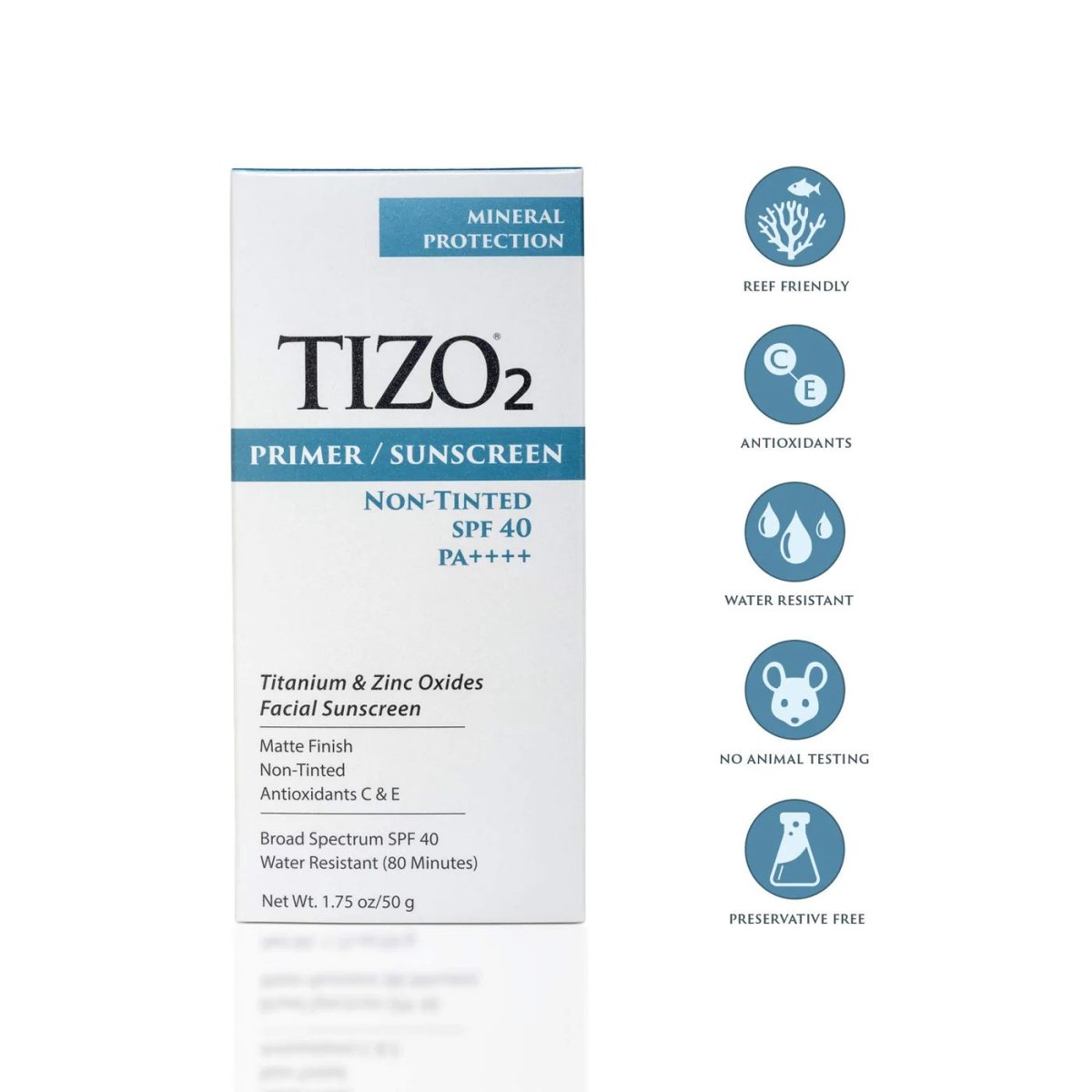 TIZO 2 Non-Tinted Facial Mineral Sunscreen SPF 40 SPF++++