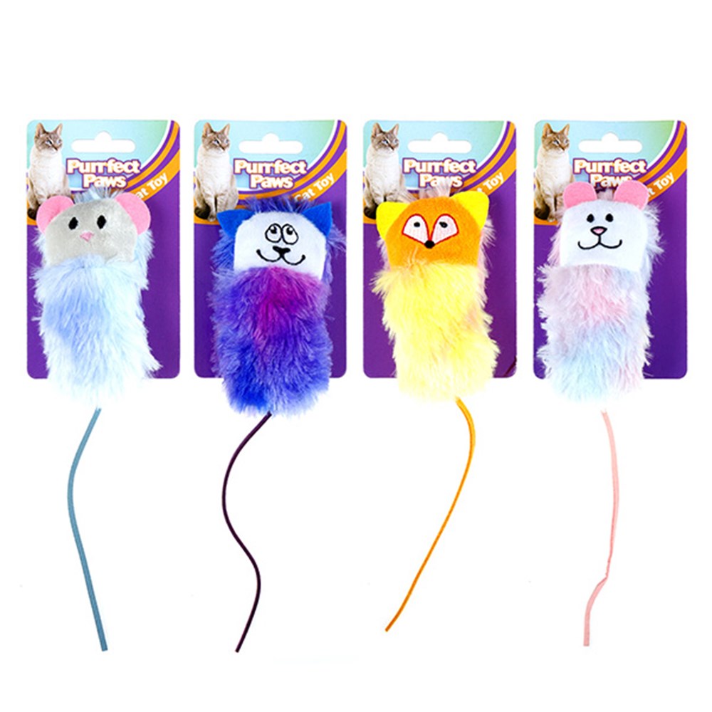 Chompers Purrfect Paws Cat toy - Colourful Mouse - 1 x Colour Randomly Selected