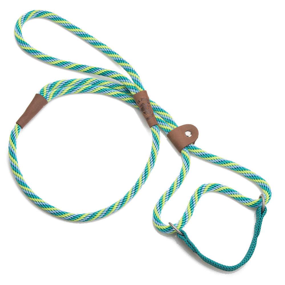 MENDOTA DOG WALKER - MARTINGALE LEASH - Made in the USA Length 3/8in x 6ft(10mm x 1.8m) - Twist - Seafoam