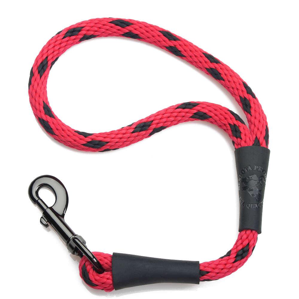 Mendota Traffic Clip Leash 1/2"x16" (13mm x 40cm)   BLACK ICE RED