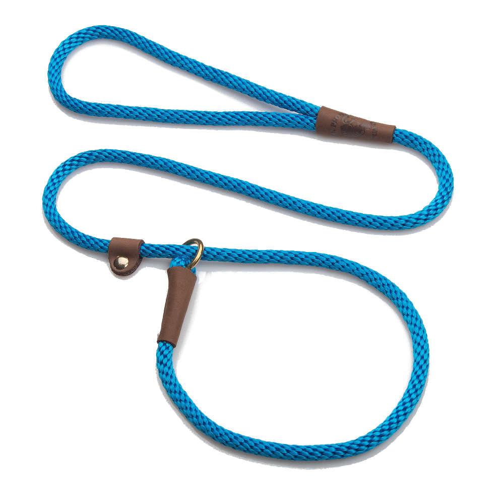 Mendota British Style Slip Leash - Length 3/8in x 4ft(10mm x 1.2m) - Blue