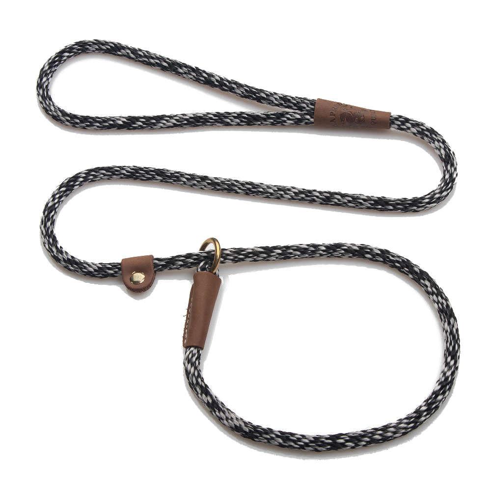 Mendota British Style Slip Leash - Length 3/8in x 4ft(10mm x 1.2m) - Salt and Pepper